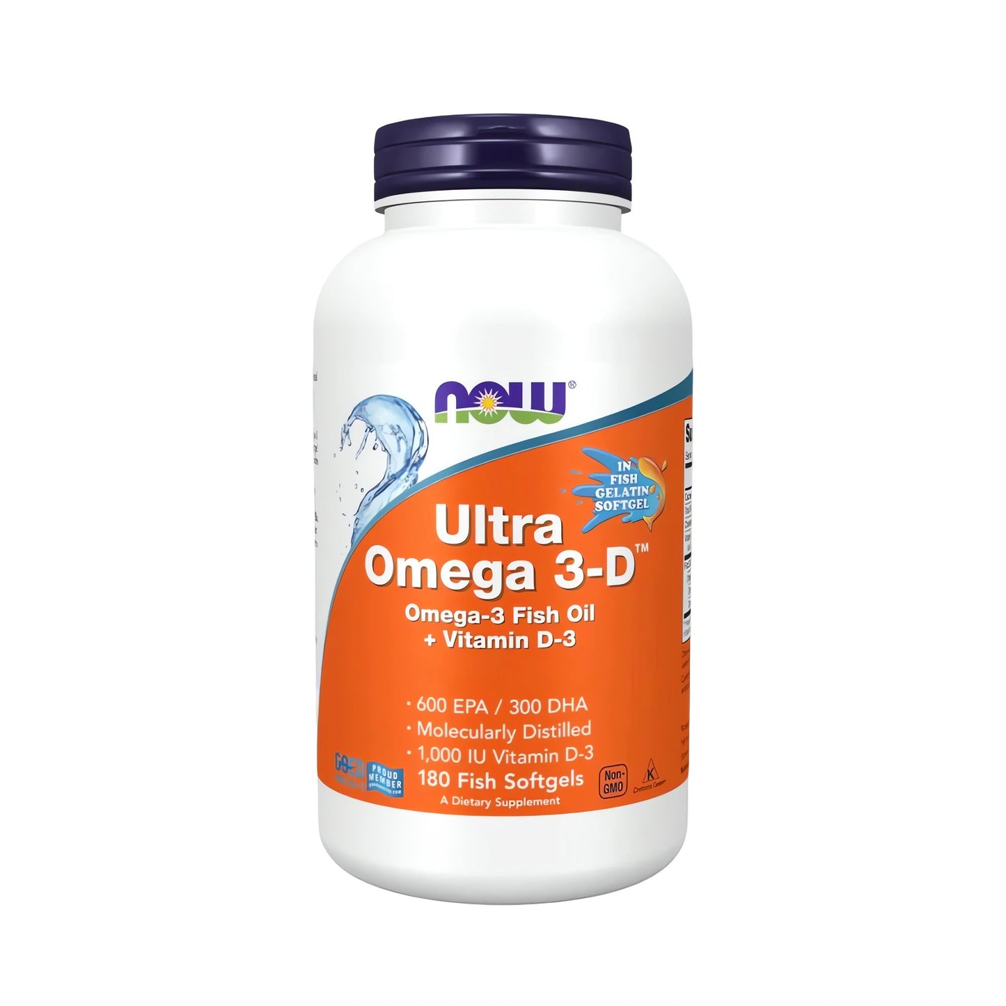 Omega-3-D Supplement mit 600 mg EPA 300 mg DHA und Vitamin D3 1000 IU NOW Foods Premium Fischöl fĂŒr Herz Gehirn und Knochen online bestellen