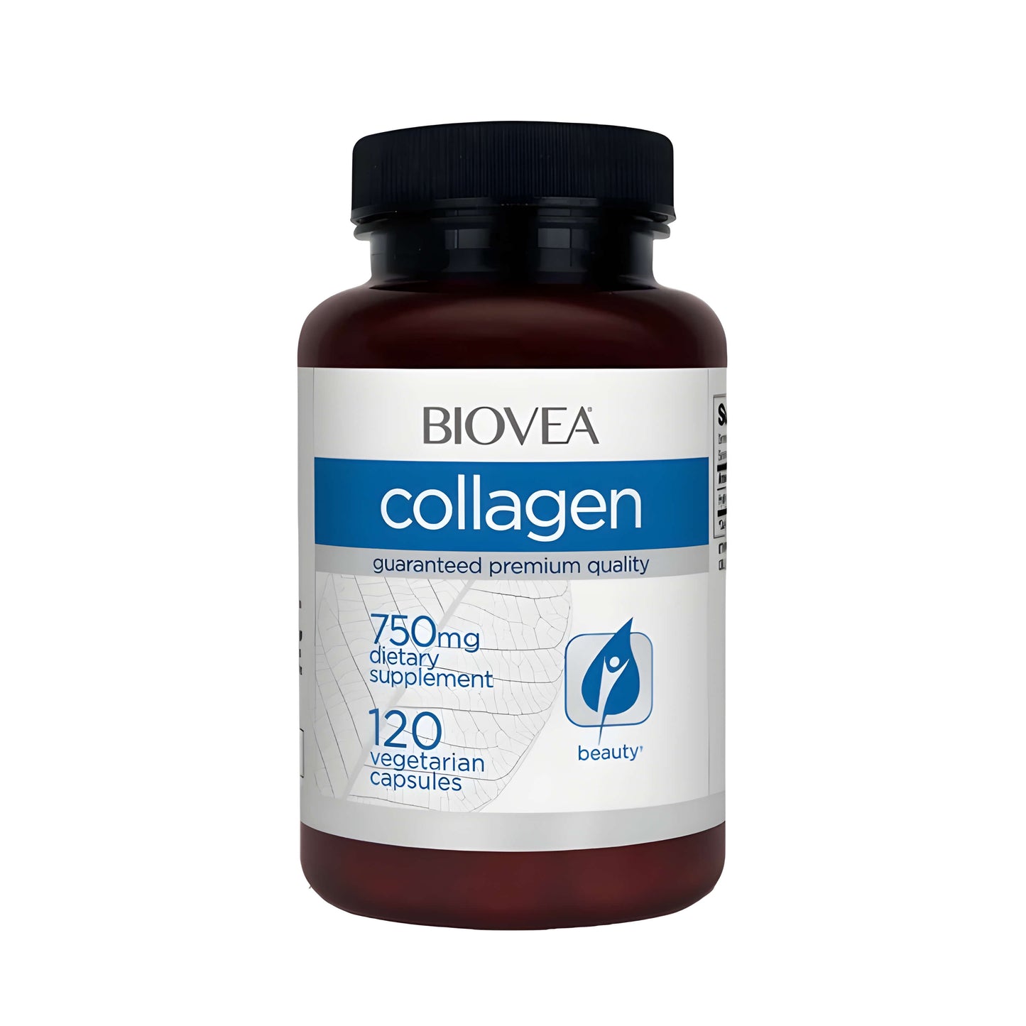 Biovea Collagen 750 mg Kapseln mit 750 mg hydrolysiertem Rinderkollagen Typ 1 und 3 für Haut Haare Nägel Gelenke und Bindegewebe