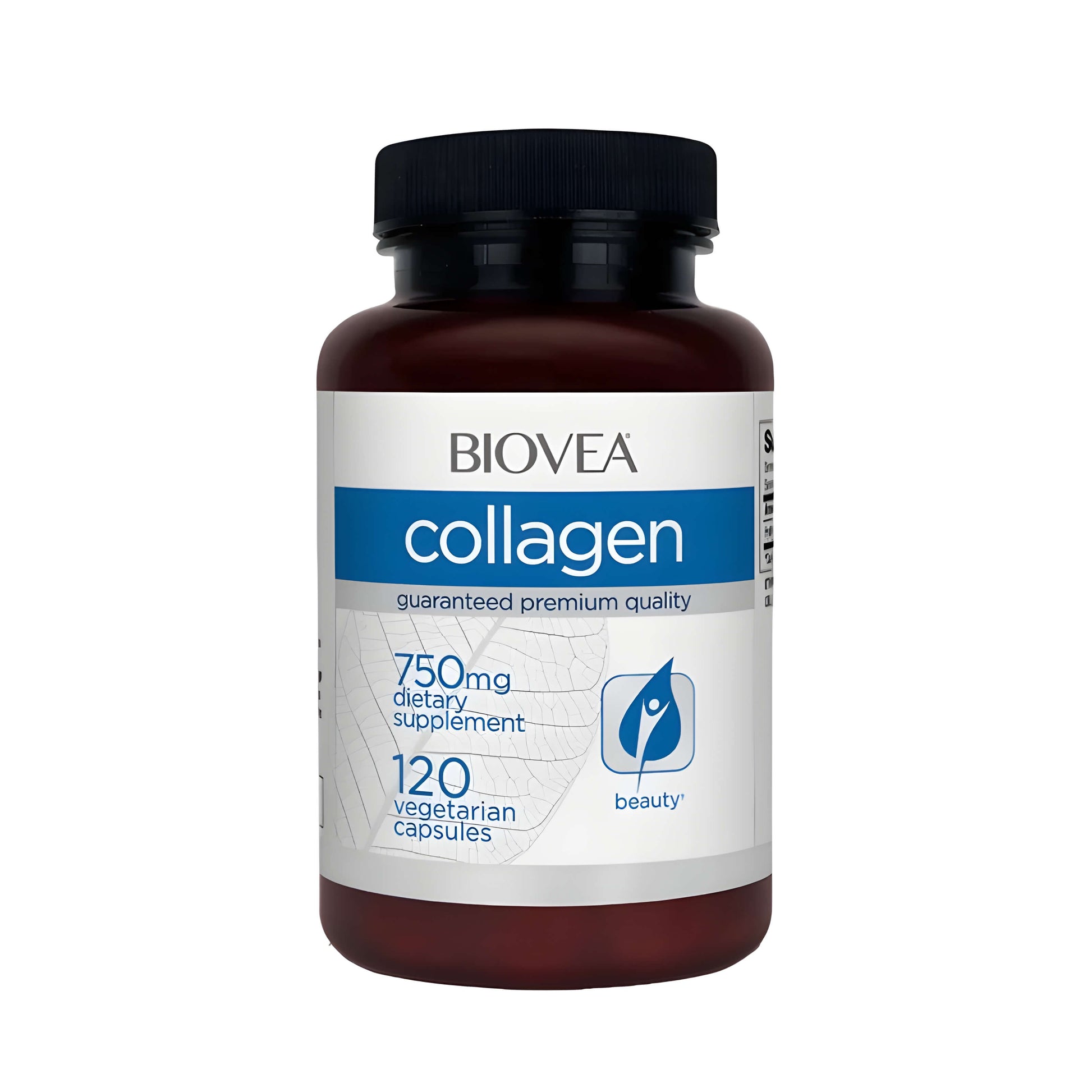 Biovea Collagen 750 mg Kapseln mit 750 mg hydrolysiertem Rinderkollagen Typ 1 und 3 für Haut Haare Nägel Gelenke und Bindegewebe
