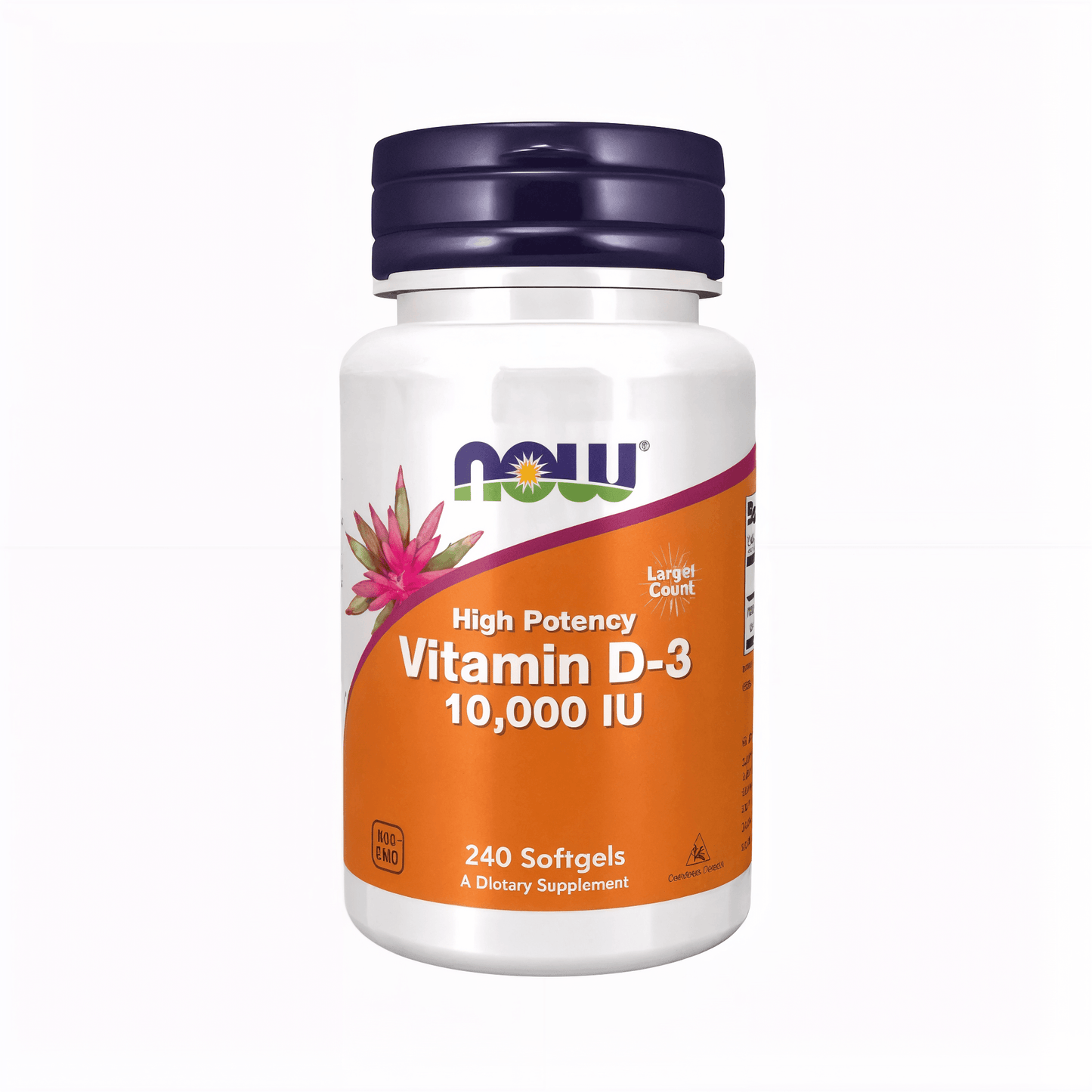 NOW Foods Vitamin D3 10.000 IE Softgels mit Vitamin D3 aus Lanolin, hochwertiger Rezeptur und praktischer Softgel-Form für die tägliche Nahrungsergänzung.